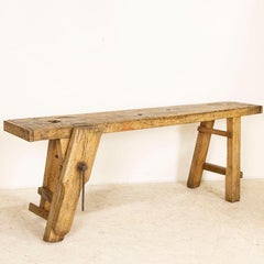 Antique Carpenter's Work Bench Work Table Rustic Console Table from France