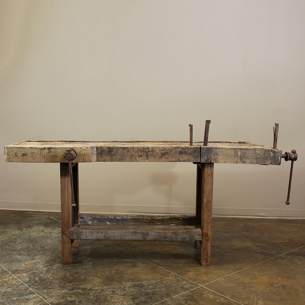 Antique Carpenter's Workbench, Onsole, Sofa Table For Sale 3