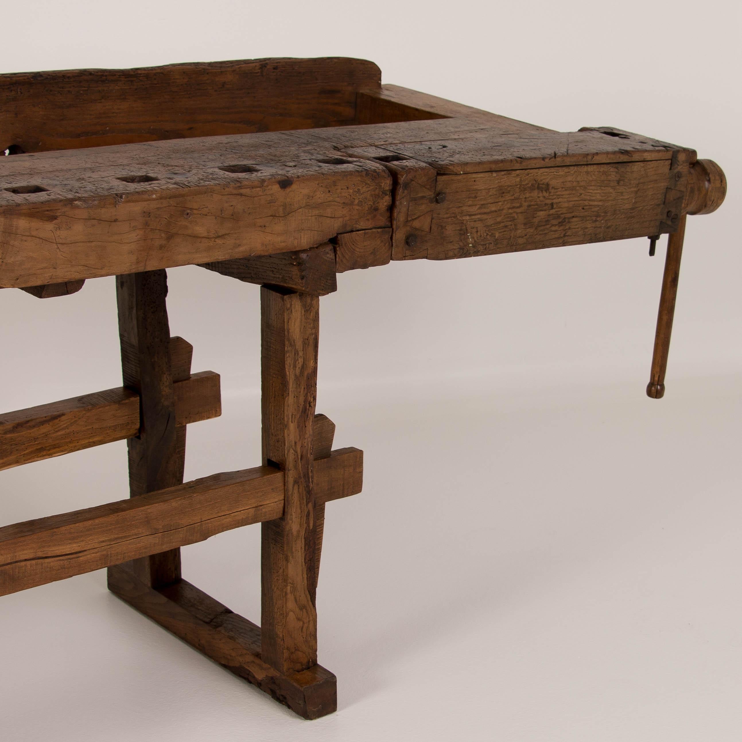 19th Century Antique Carpenter's Workbench / Console Table