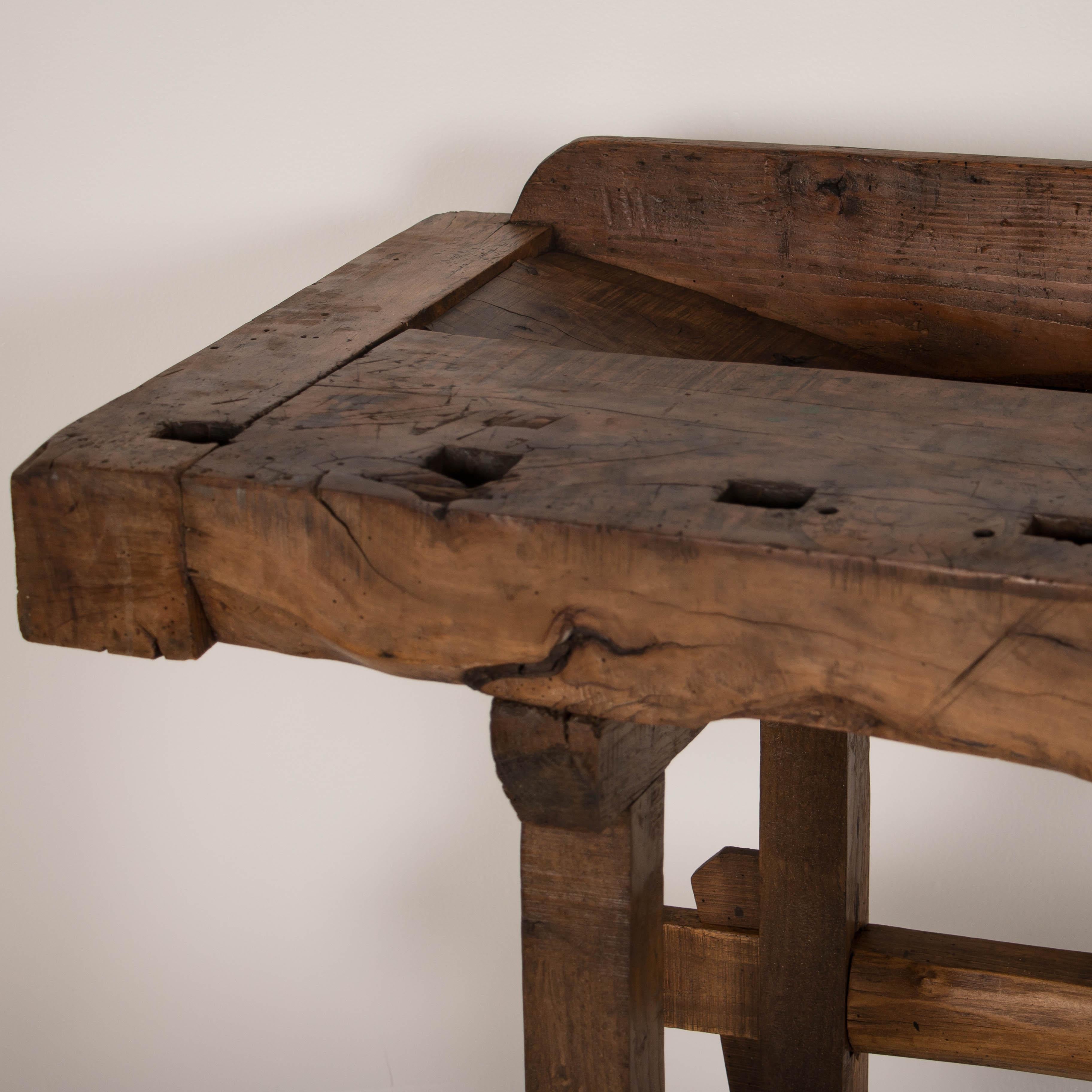 Antique Carpenter's Workbench / Console Table 2