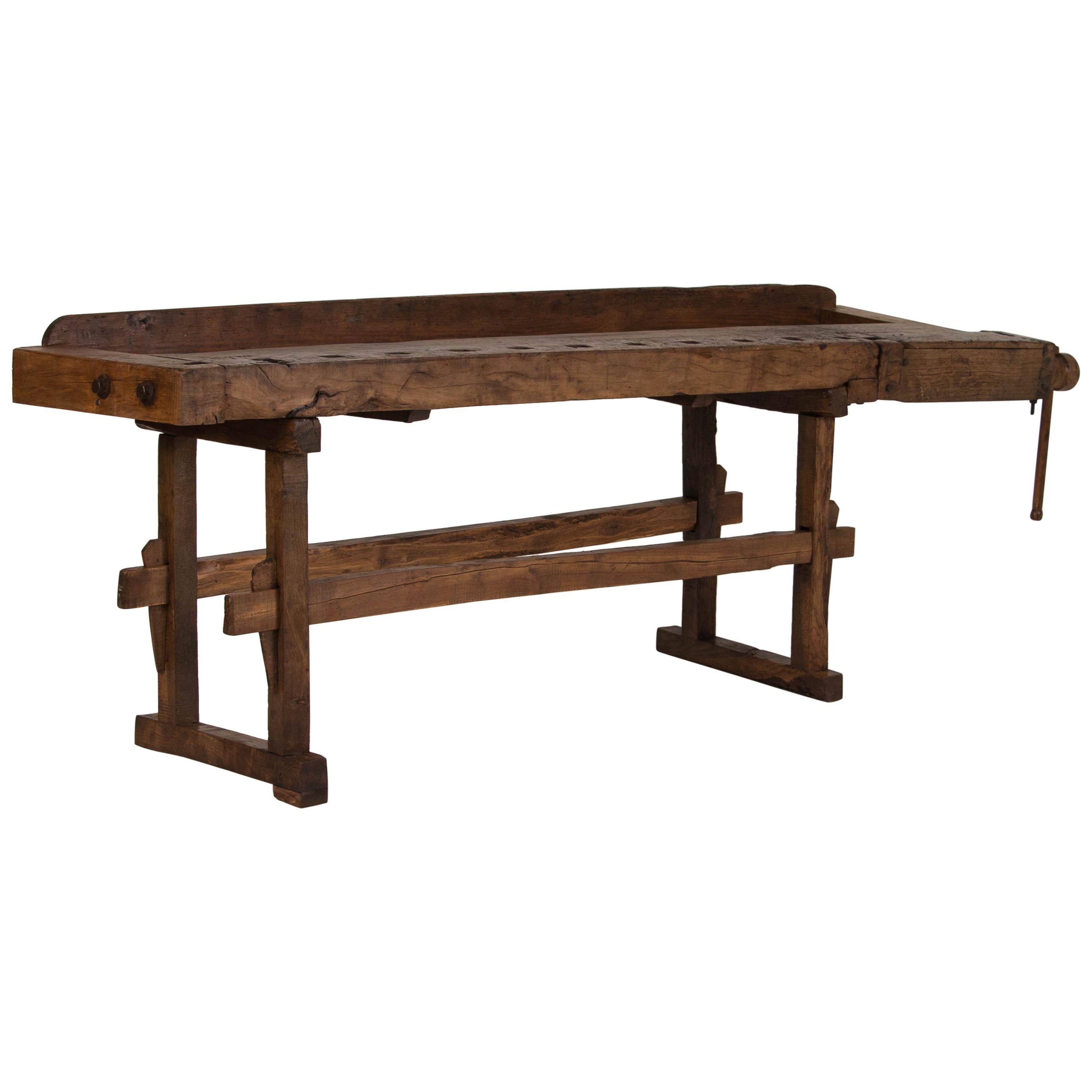 Antique Carpenter's Workbench / Console Table