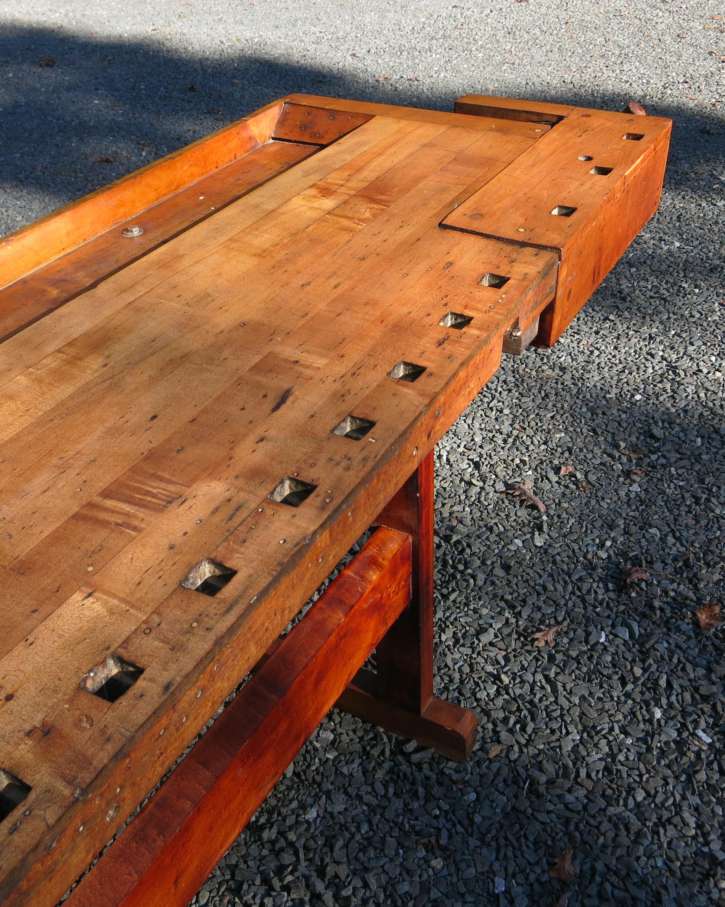 Antique Carpenters Workbench from Wissner Piano Factory Newark N.J., circa 1900 2