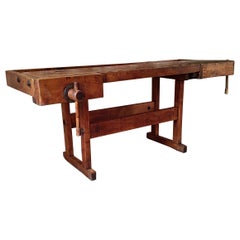 Antique Carpenter's Workbench with 2 Vises