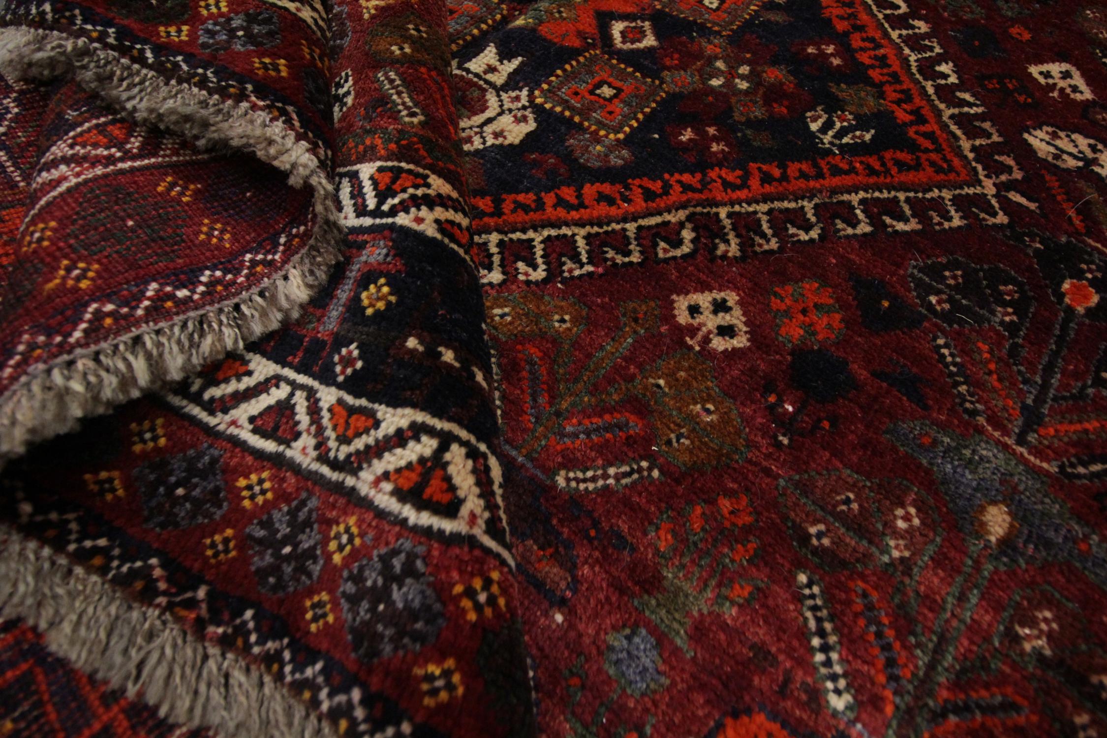 Antique Carpet Afghan Baluch Rug, 1950, Traditional Tribal Design Handmade Rug 4