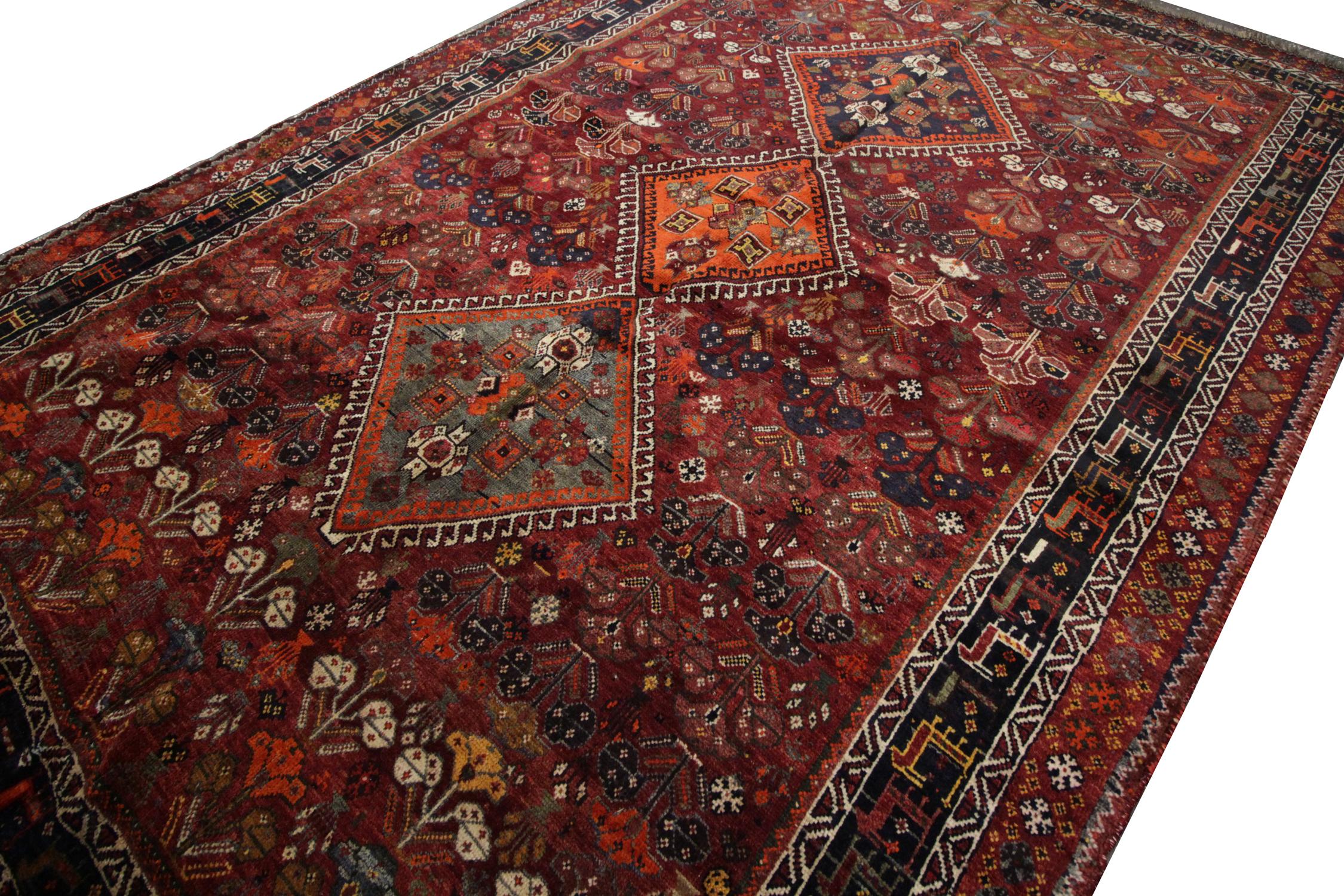 Antique Carpet Afghan Baluch Rug, 1950, Traditional Tribal Design Handmade Rug 5