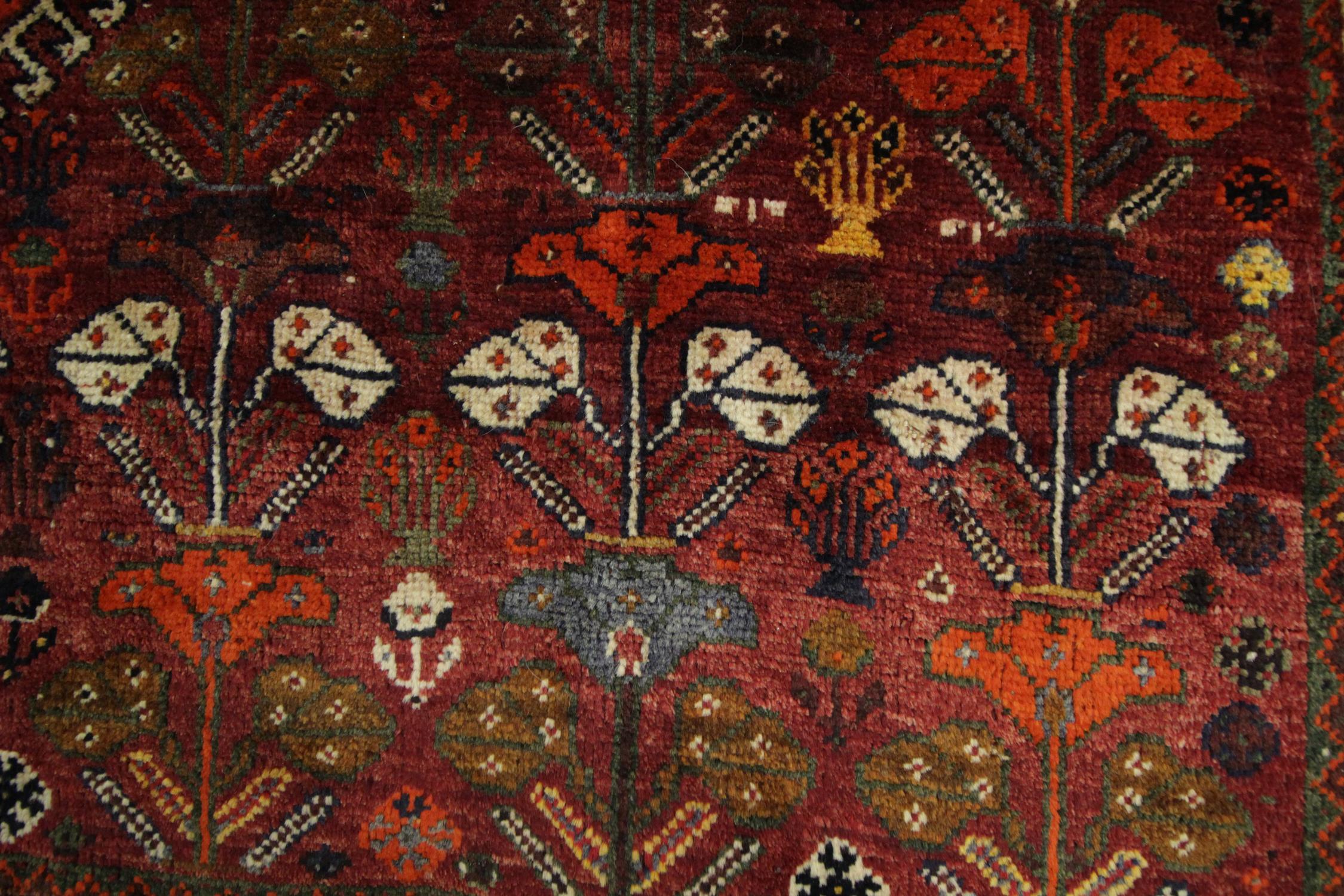 20th Century Antique Carpet Afghan Baluch Rug, 1950, Traditional Tribal Design Handmade Rug