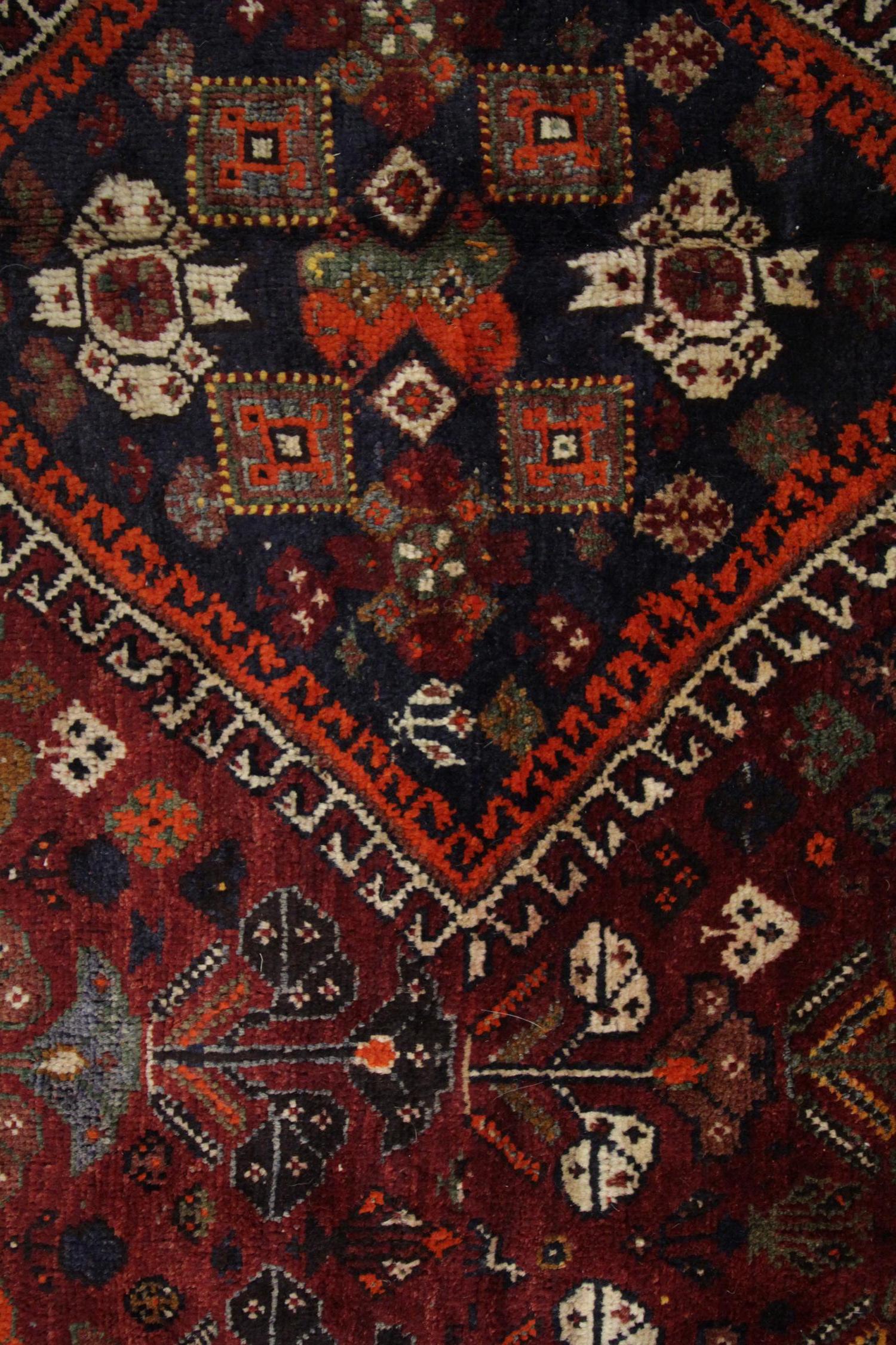 Wool Antique Carpet Afghan Baluch Rug, 1950, Traditional Tribal Design Handmade Rug
