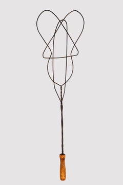 Antique carpet beater, guitar-shape, United Kingdom, late 1800s.