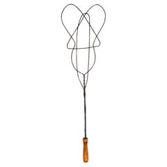 Antique carpet beater, guitar-shape, United Kingdom, late 1800s. 