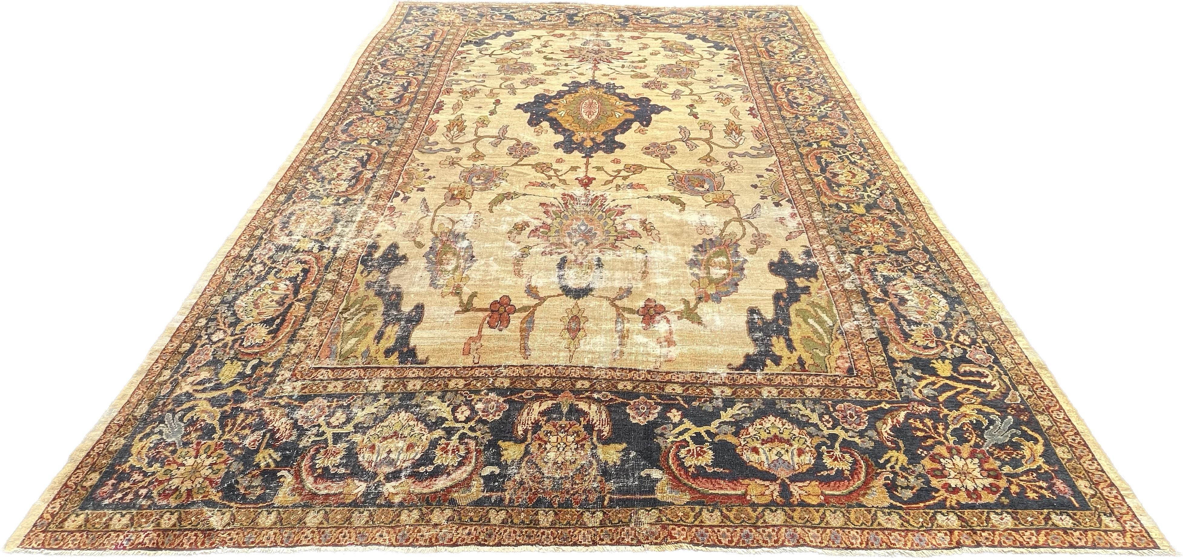 Antique Carpet From The Mahal Sultanabad Collection Circa 1880. 432x312 Cm

Sultanabad Antique Carpets The city of Sultanabad (now known as Arak) was founded in the early 1800s as a center of commercial carpet production in Iran.
At the end of the