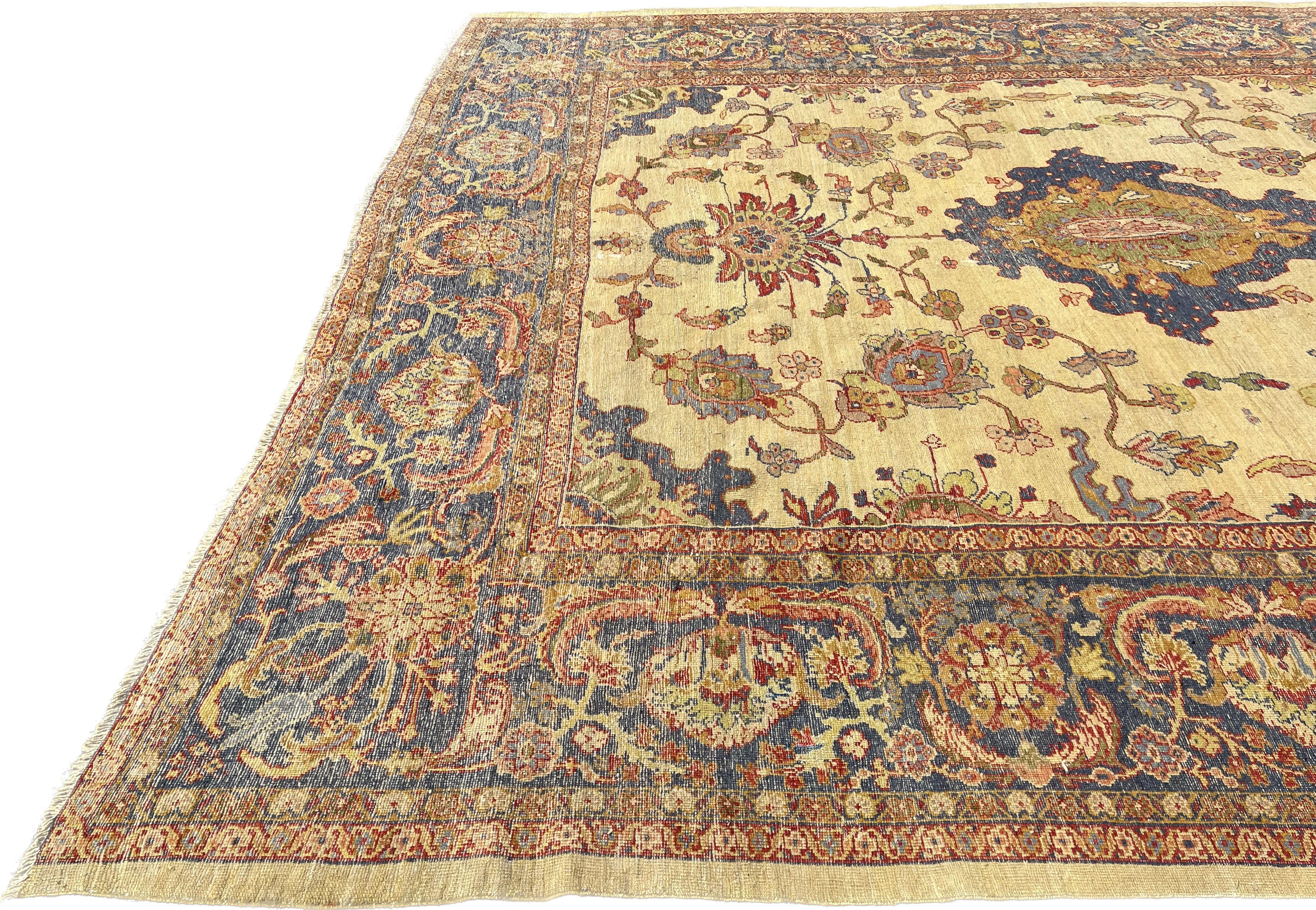 19th Century Antique Carpet Mahal Sultanabad Collection