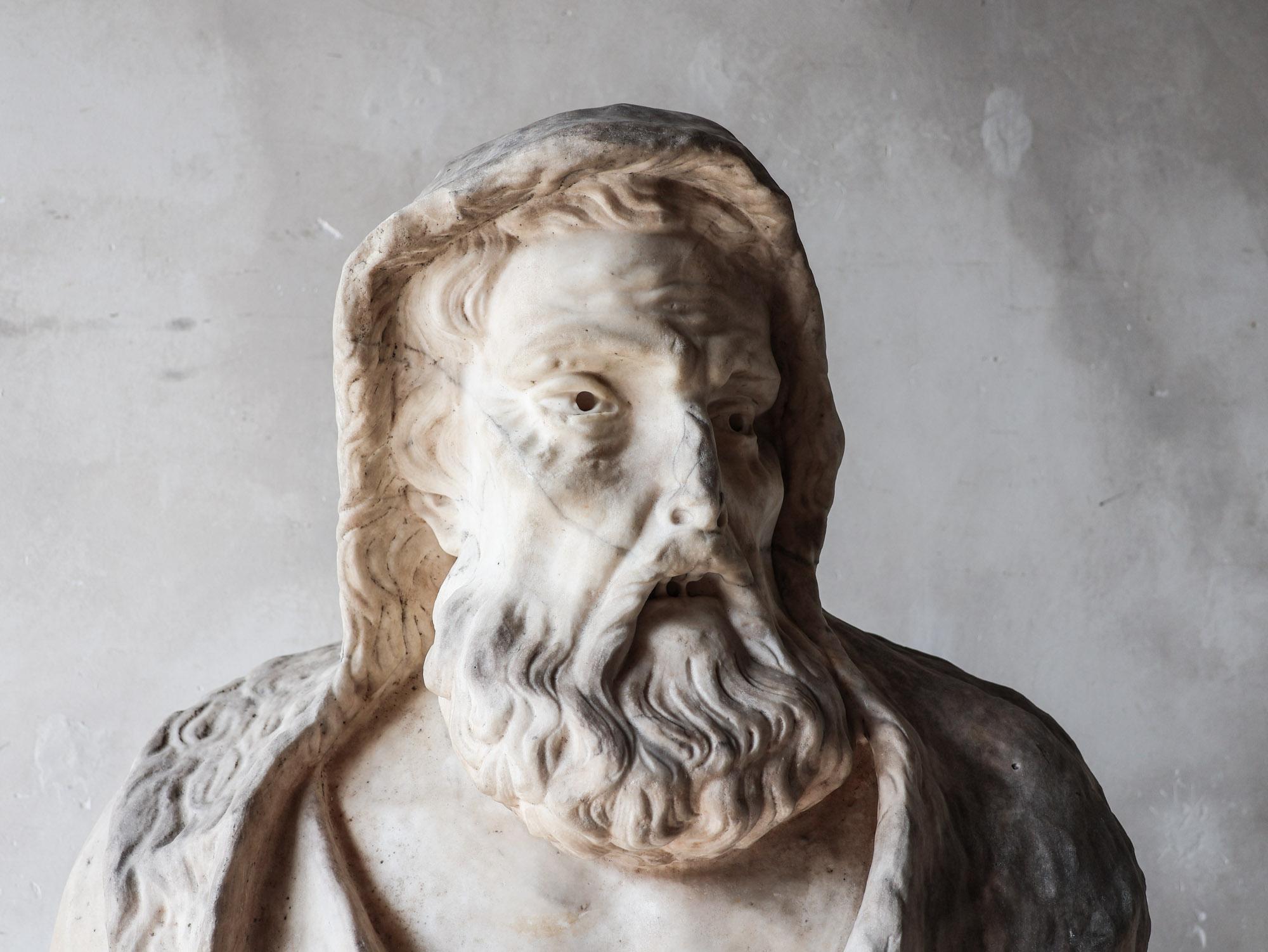 Antico busto in marmo di Carrara, 1700 circa, Barocco, Italia in vendita 4