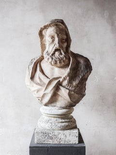 Antique Carrara Marble Bust, c. 1700, Baroque, Italy