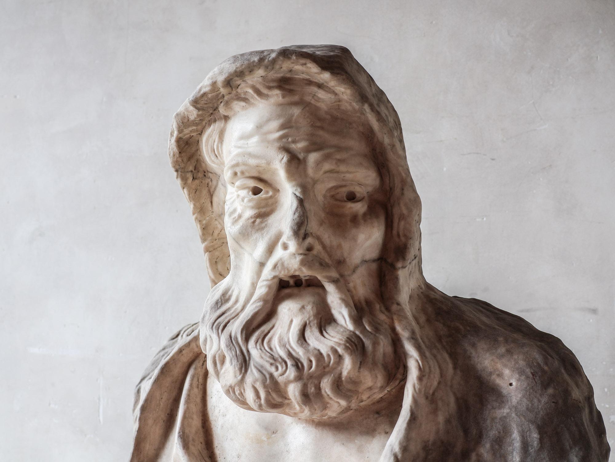 Marmo Antico busto in marmo di Carrara, 1700 circa, Barocco, Italia in vendita