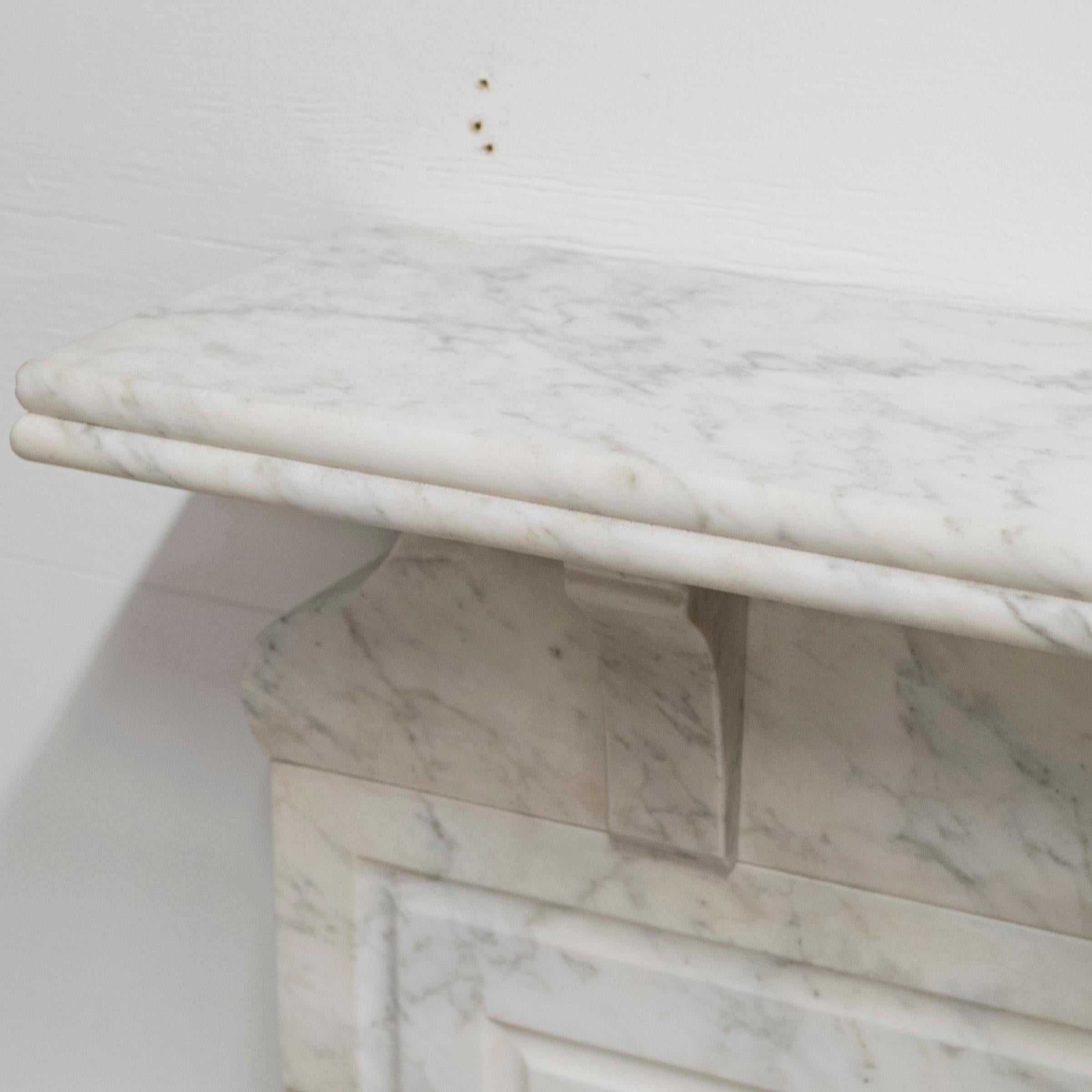 Antique Carrara Marble Chimneypiece For Sale 8