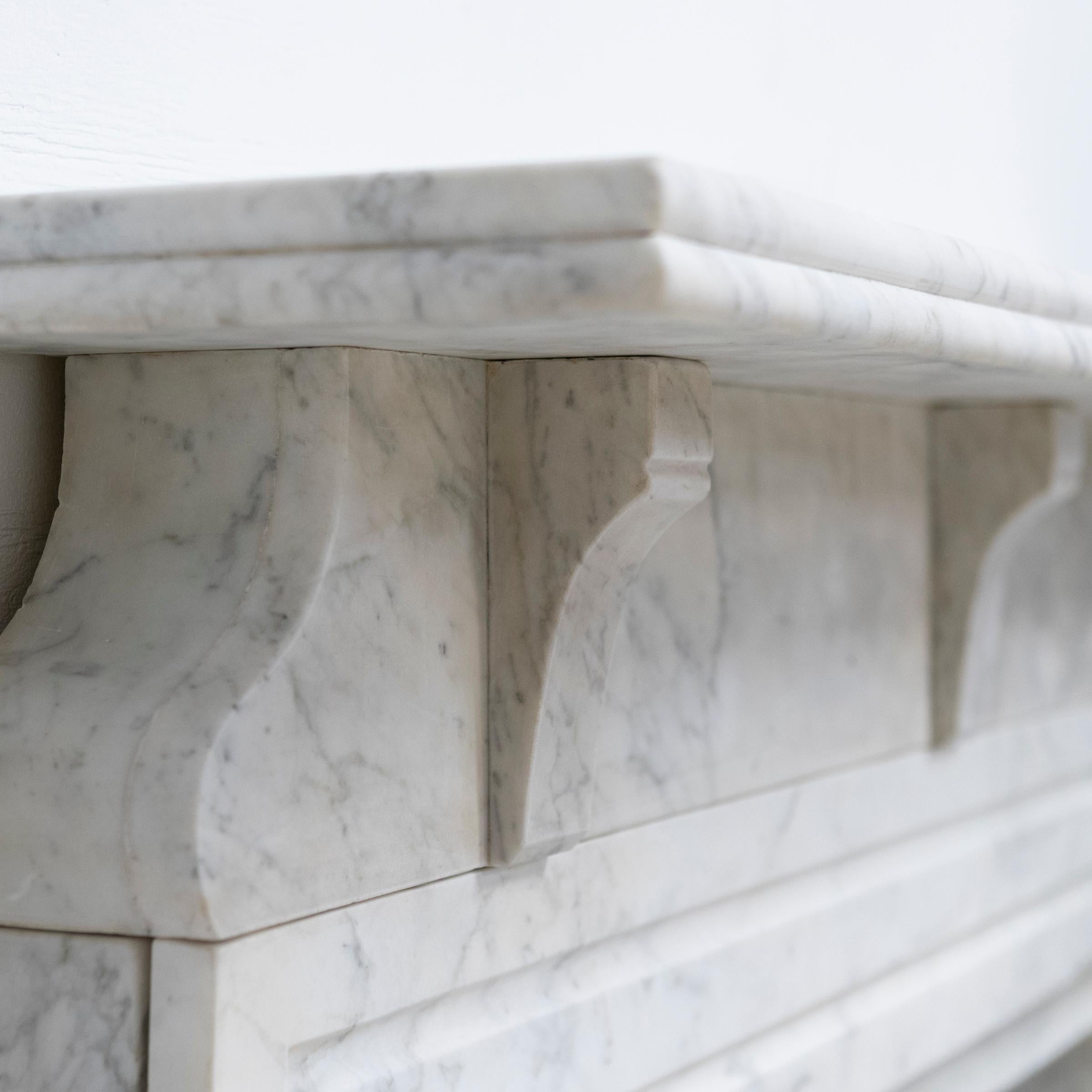 Antique Carrara Marble Chimneypiece In Good Condition For Sale In Ware, GB
