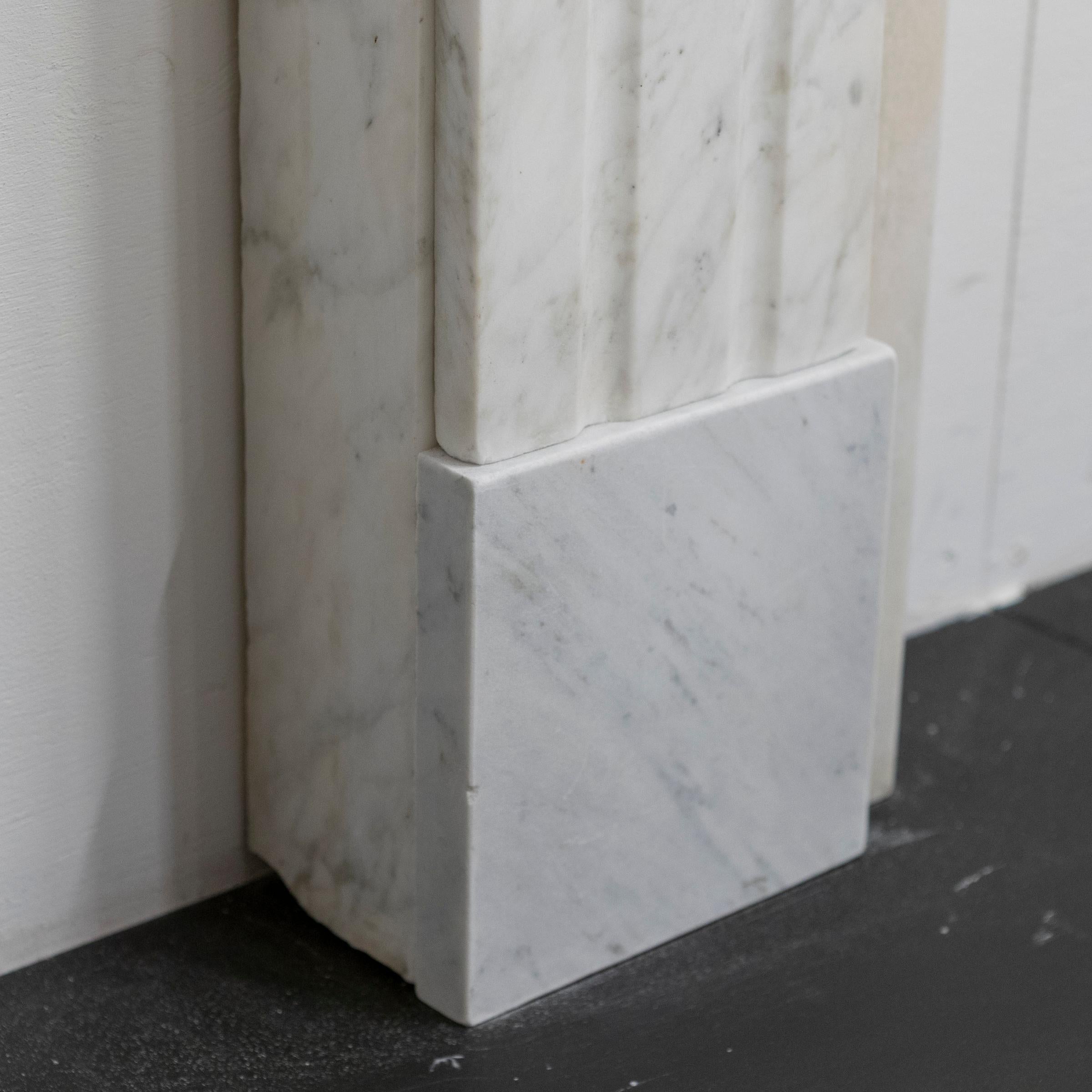 19th Century Antique Carrara Marble Chimneypiece For Sale