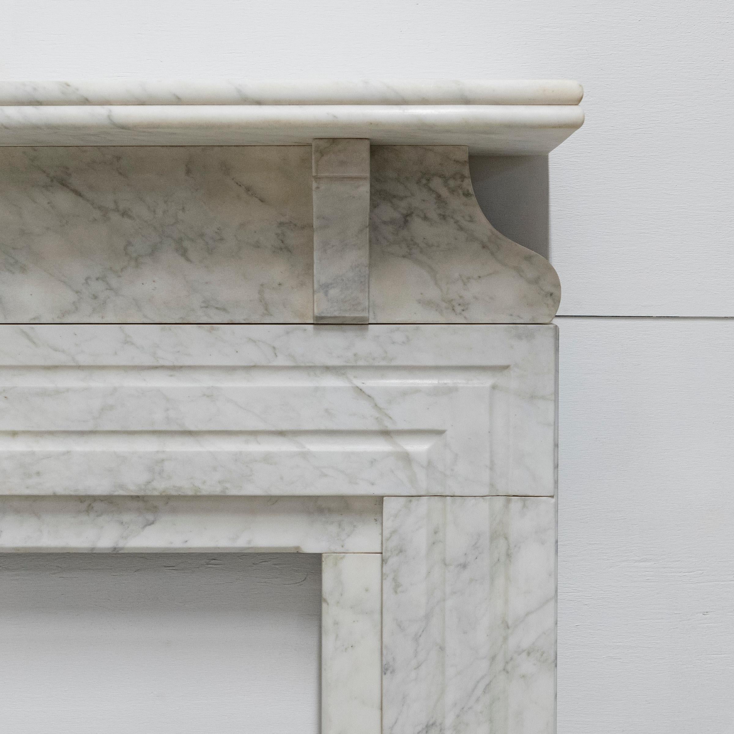 Antique Carrara Marble Chimneypiece For Sale 4