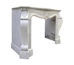 Antique Carrara marble fireplace mantel type Louis XV