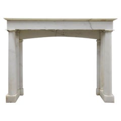 Antique carrara marble fireplace mantle 19th Century
