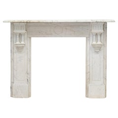 Antique Carrara Marble Fireplace Surround