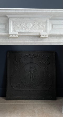 Antique Carrara White Marble Circular Fireplace