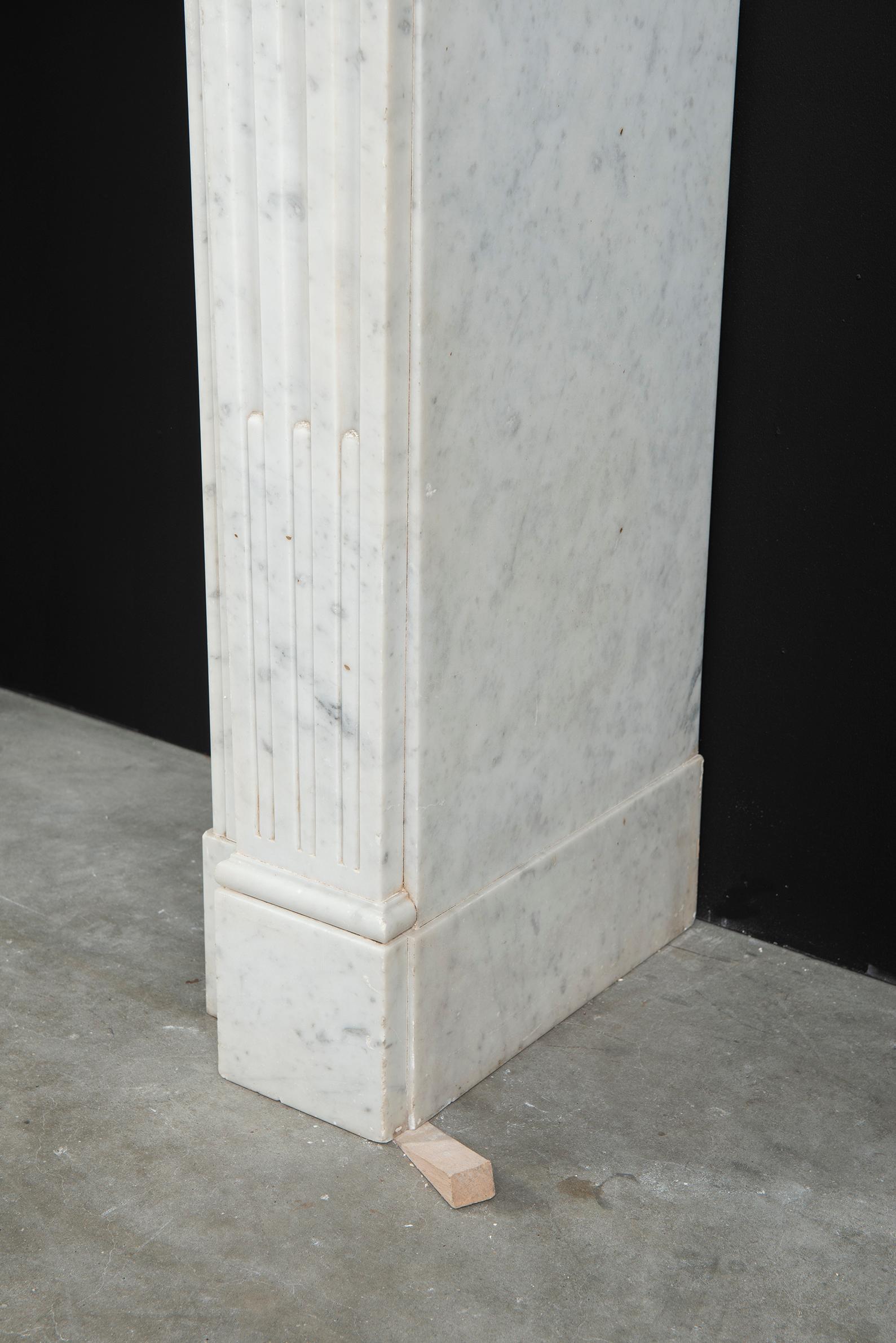 Antique Carrara White Marble Fireplace 11