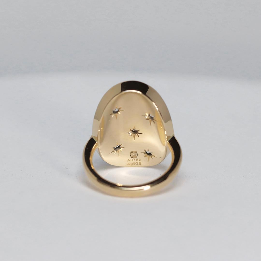Women's or Men's Antique Carré-cut + Rose-cut + Brilliant-cut White Diamond Mosaic Set Pavé Ring For Sale