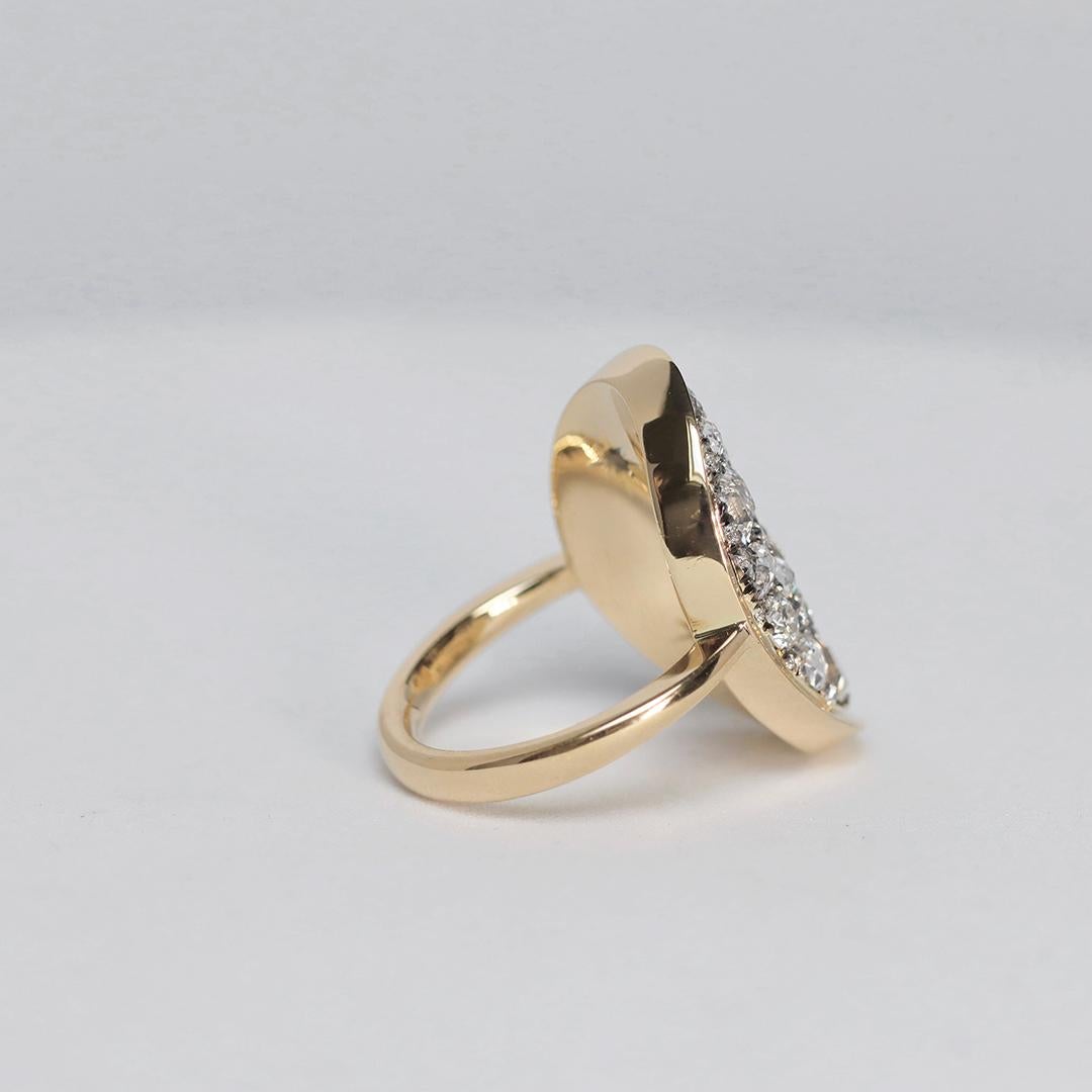 Antique Carré-cut + Rose-cut + Brilliant-cut White Diamond Mosaic Set Pavé Ring For Sale 1