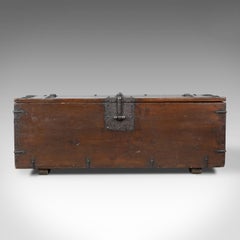 Antique Carriage Chest, English, Victorian, Pitch Pine, Trunk, circa 1900