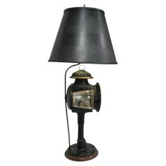 Antique Carriage Lamp by Brewster & C Mounted as a Steampunk Style Table Lamp