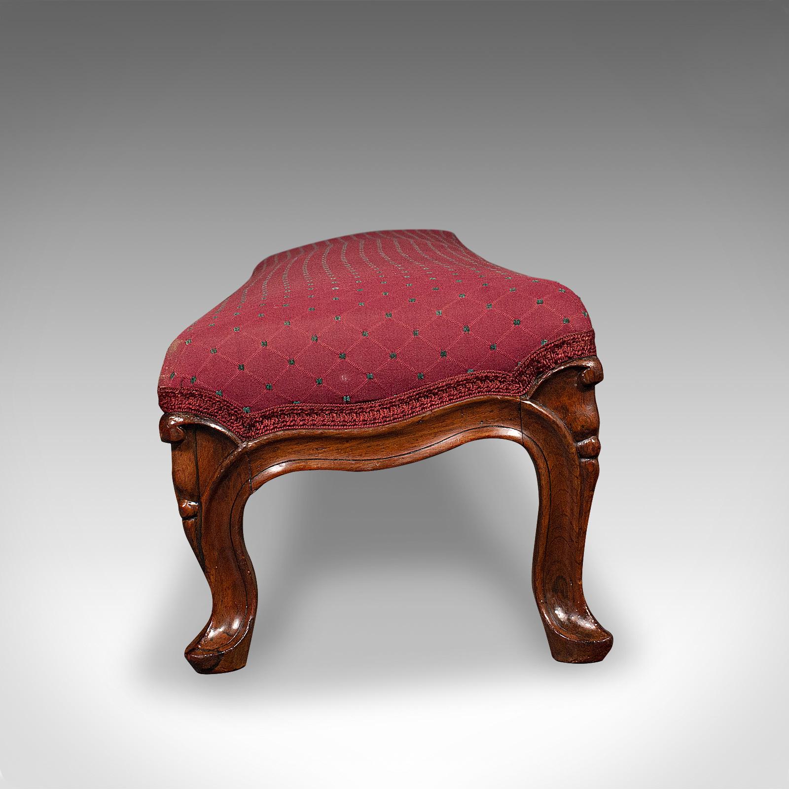 Early Victorian Antique Carriage Stool, English, Walnut, Fireside Foot Rest, Victorian, C.1840 For Sale
