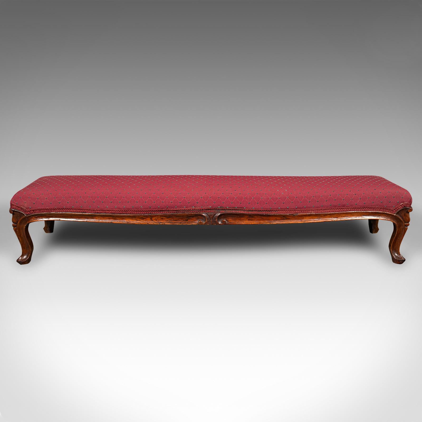 British Antique Carriage Stool, English, Walnut, Fireside Foot Rest, Victorian, C.1840 For Sale