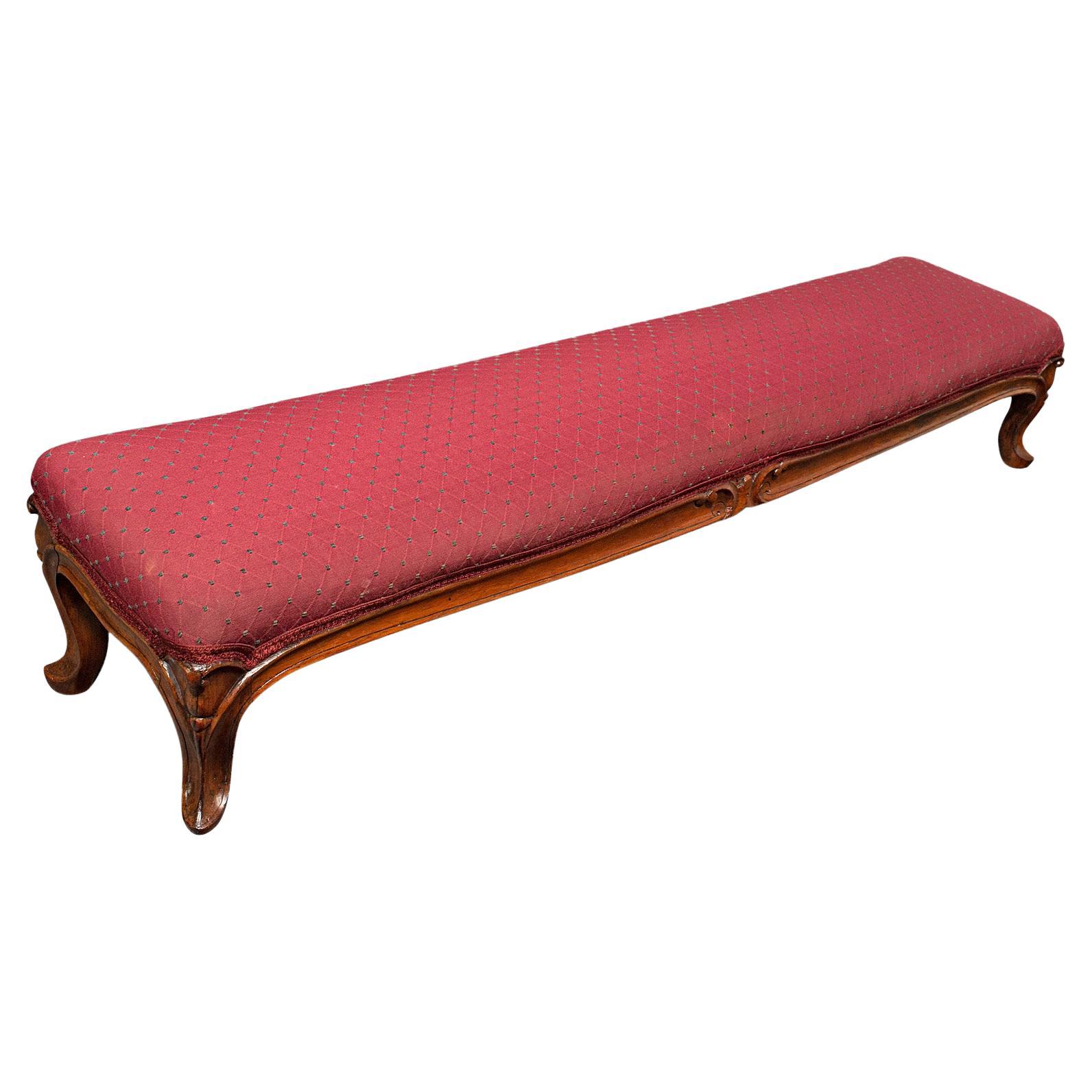 Antique Carriage Stool, English, Walnut, Fireside Foot Rest, Victorian, C.1840 For Sale