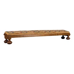 Antique Carriage Stool, Long Victorian Footrest, English, Walnut, circa 1850