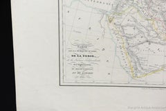 Antique Carte de De la Perse Saudie Arabia UAE Turkey Qatar Bahrein, 1836