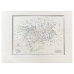 Antique Carte de De la Perse Saudie Arabia UAE Turkey Qatar Bahrein, 1836