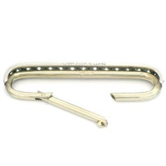 Antique Cartier 18k Gold & Platinum 0.30ctw Diamond Safety Or Scarf Pin w/ Box