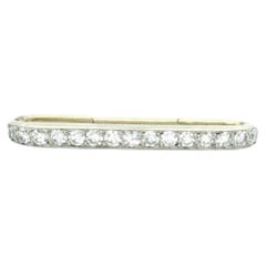 Antique Cartier 18k Gold & Platinum 0.30ctw Diamond Safety Or Scarf Pin w/ Box