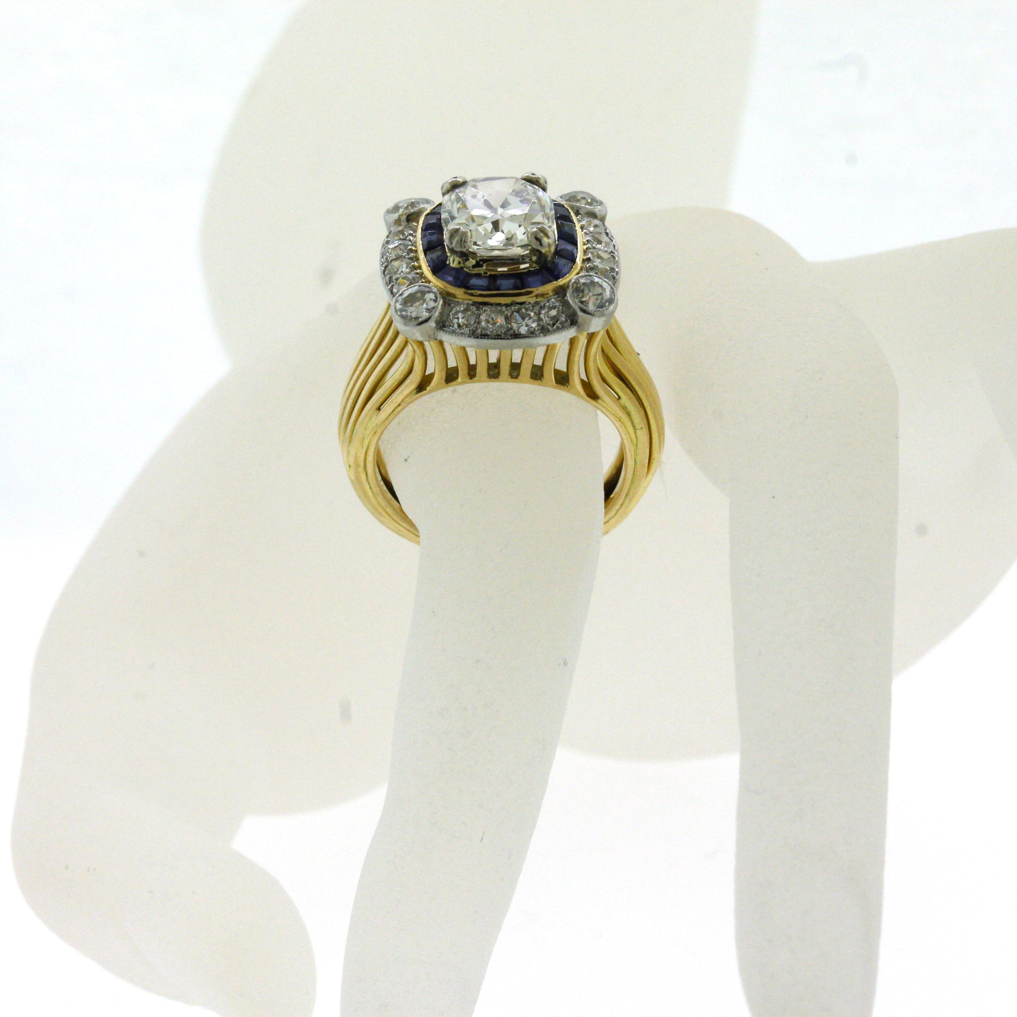 Antique Cartier 3.17 Carat Diamond Gold & Platinum Ring, GIA Certified 4