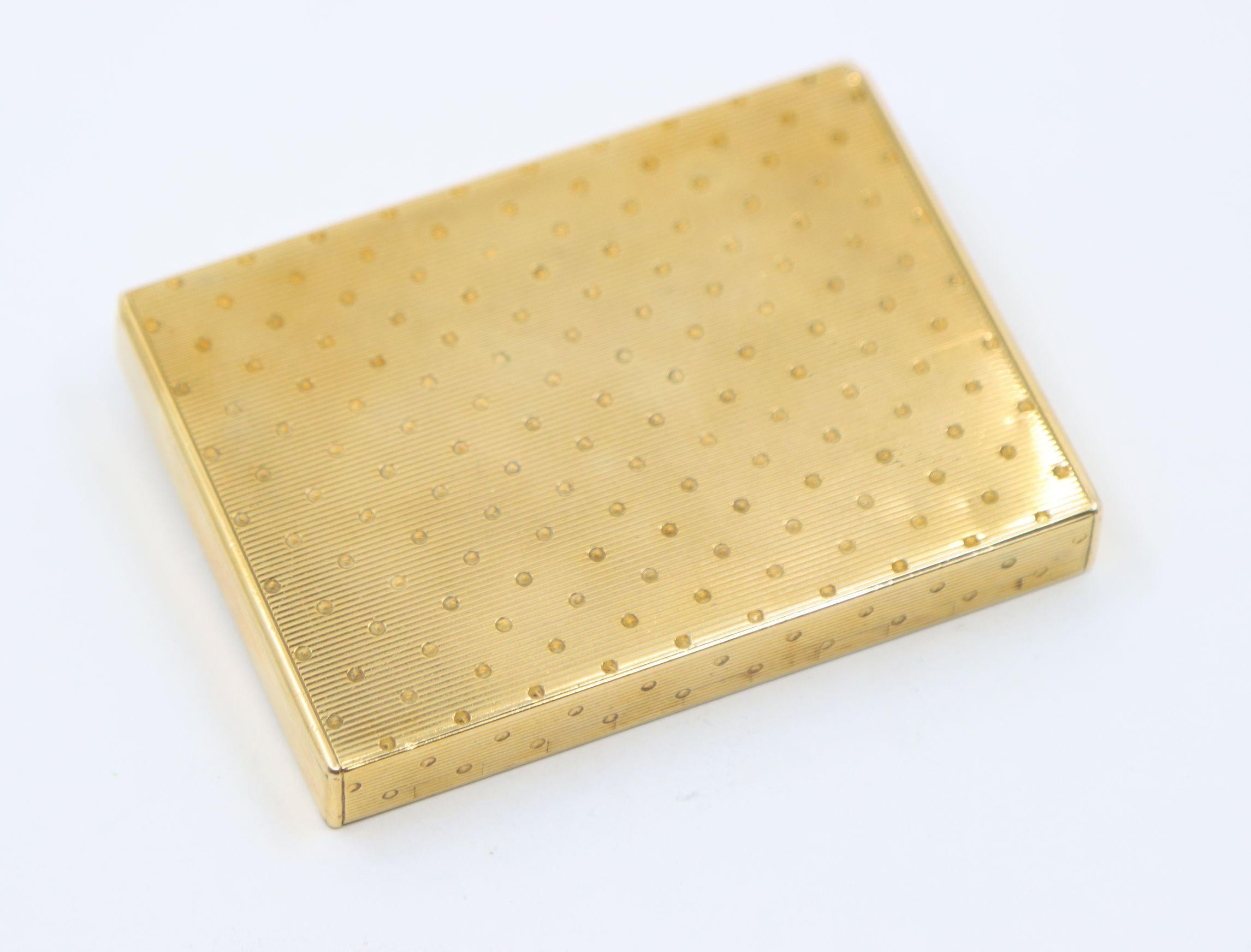 Antique Cartier 9CT Gold Diamond Ruby Compact Case For Sale 5