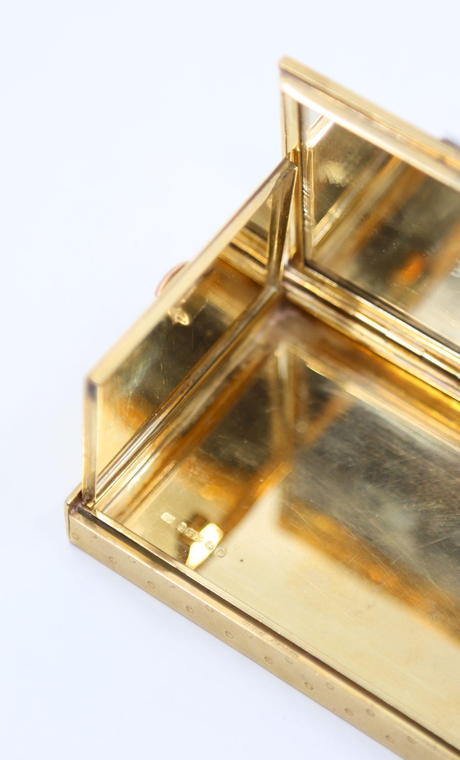 Antique Cartier 9CT Gold Diamond Ruby Compact Case For Sale 6