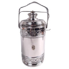 Seau à glace antique Cartier de style Régence édouardienne en argent sterling