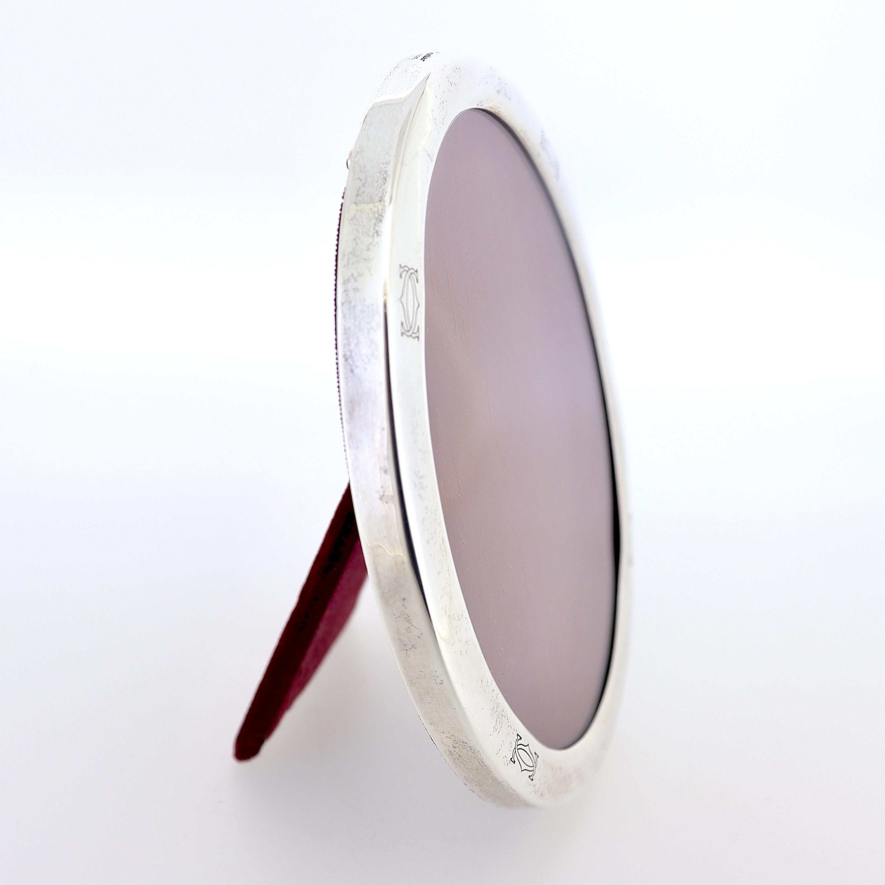 Antique Cartier Sterling Silver Oval Shaped Photo or Picture Frame In Good Condition In Philadelphia, PA
