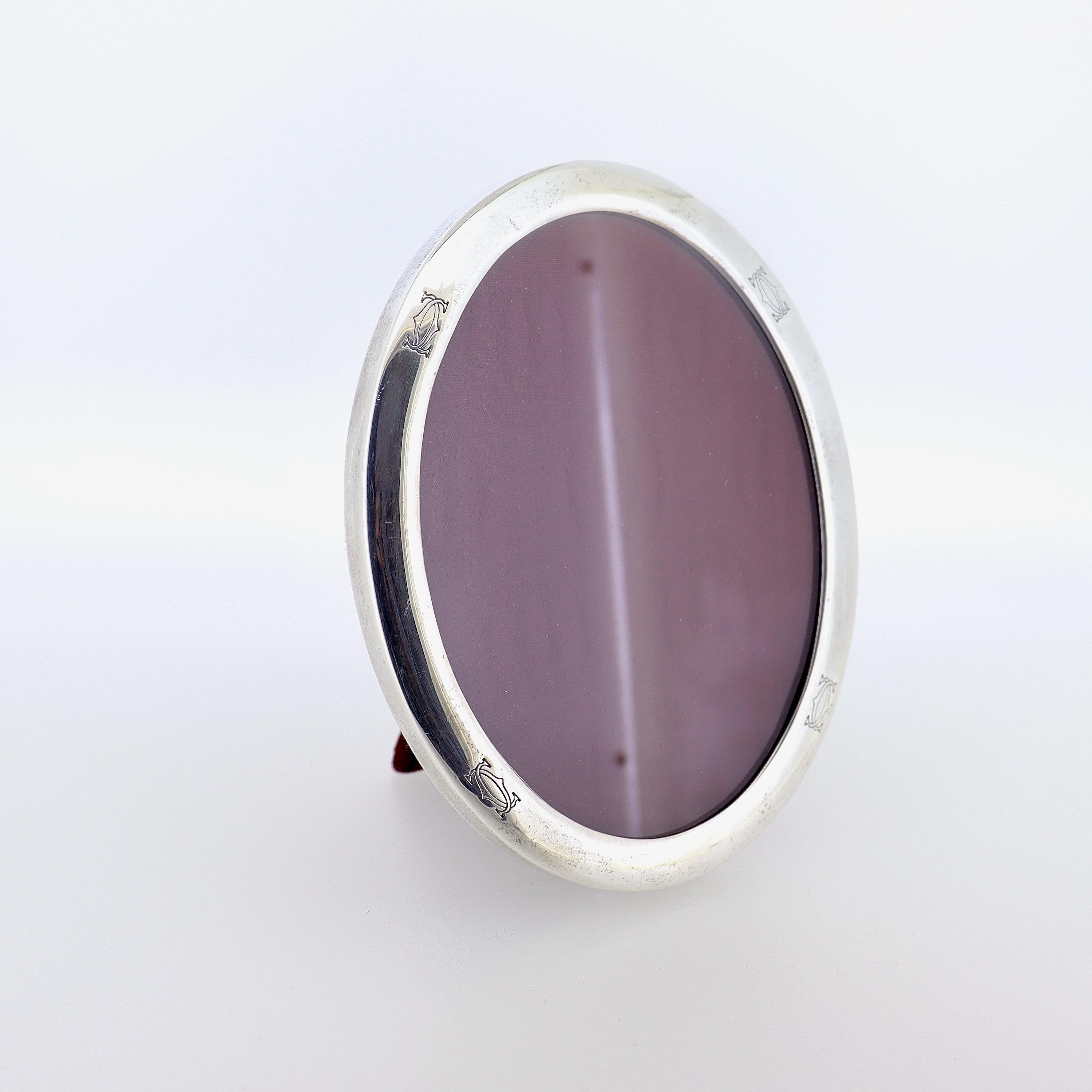 Antique Cartier Sterling Silver Oval Shaped Photo or Picture Frame 1
