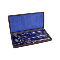 Coffret d'instruments de cartographe ancien, anglais, mallette d'outils d'arpenteur, circa 1920