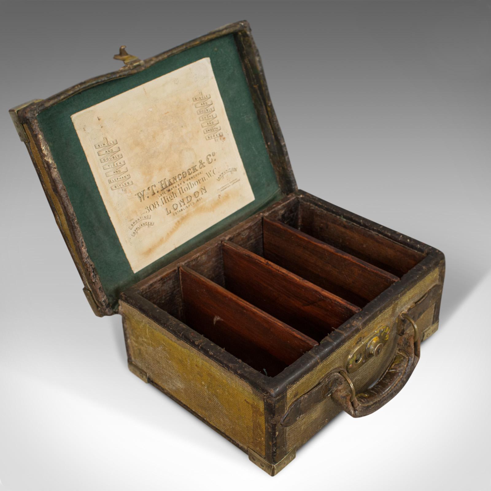 Antique Cartridge Case, English, Sporting Trunk, WT Hancock, London, Victorian 3