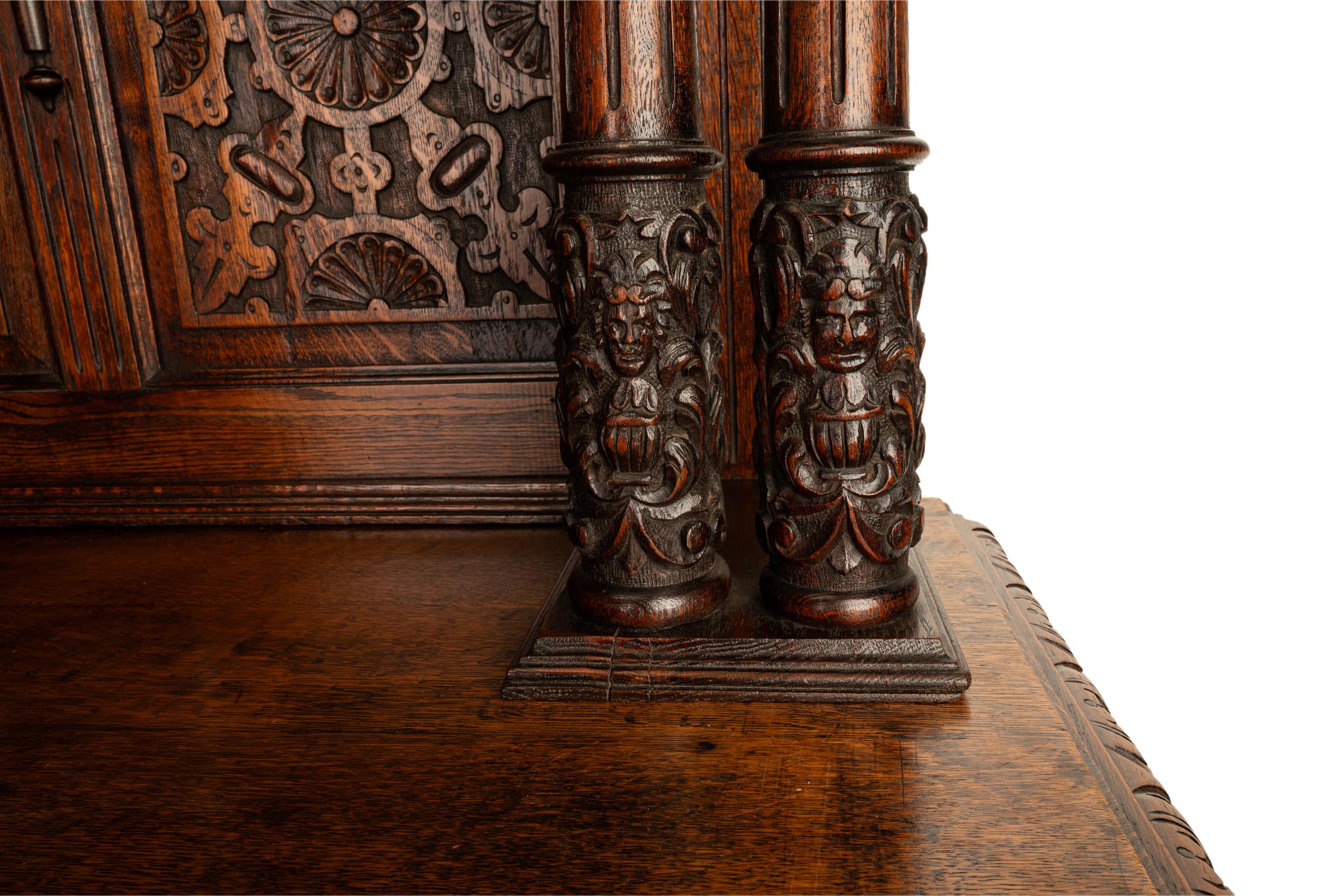 Antique French Baroque Buffet Sideboard Bar Back 1860 in vendita 6