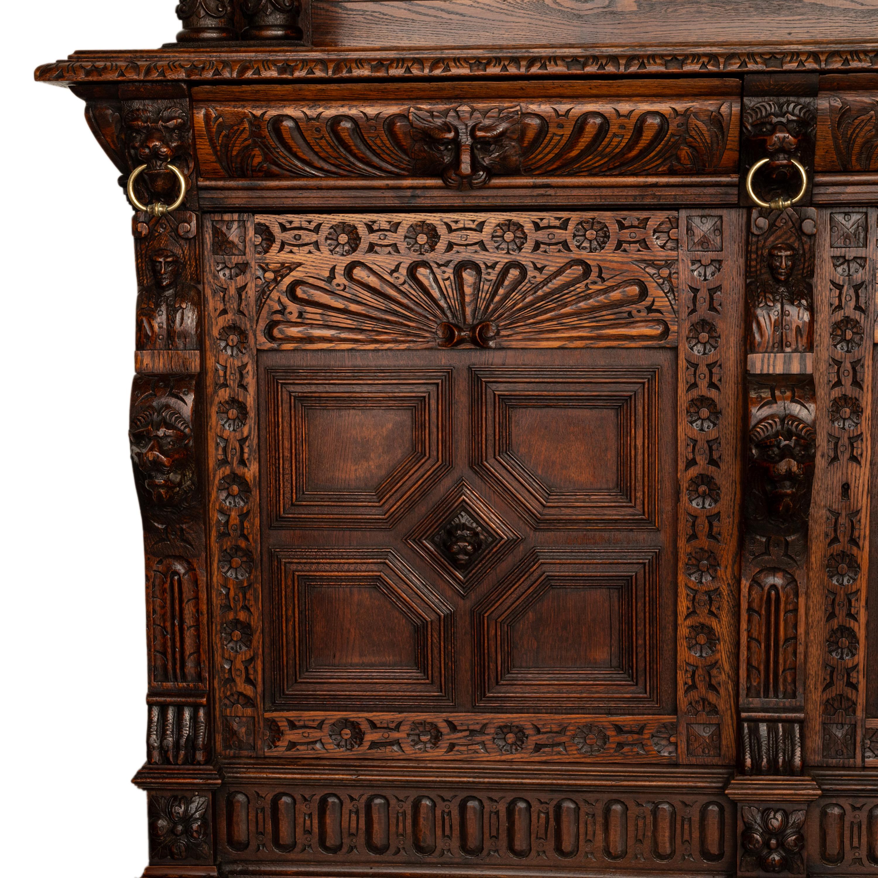 Antique French Baroque Buffet Sideboard Bar Back 1860 in vendita 10