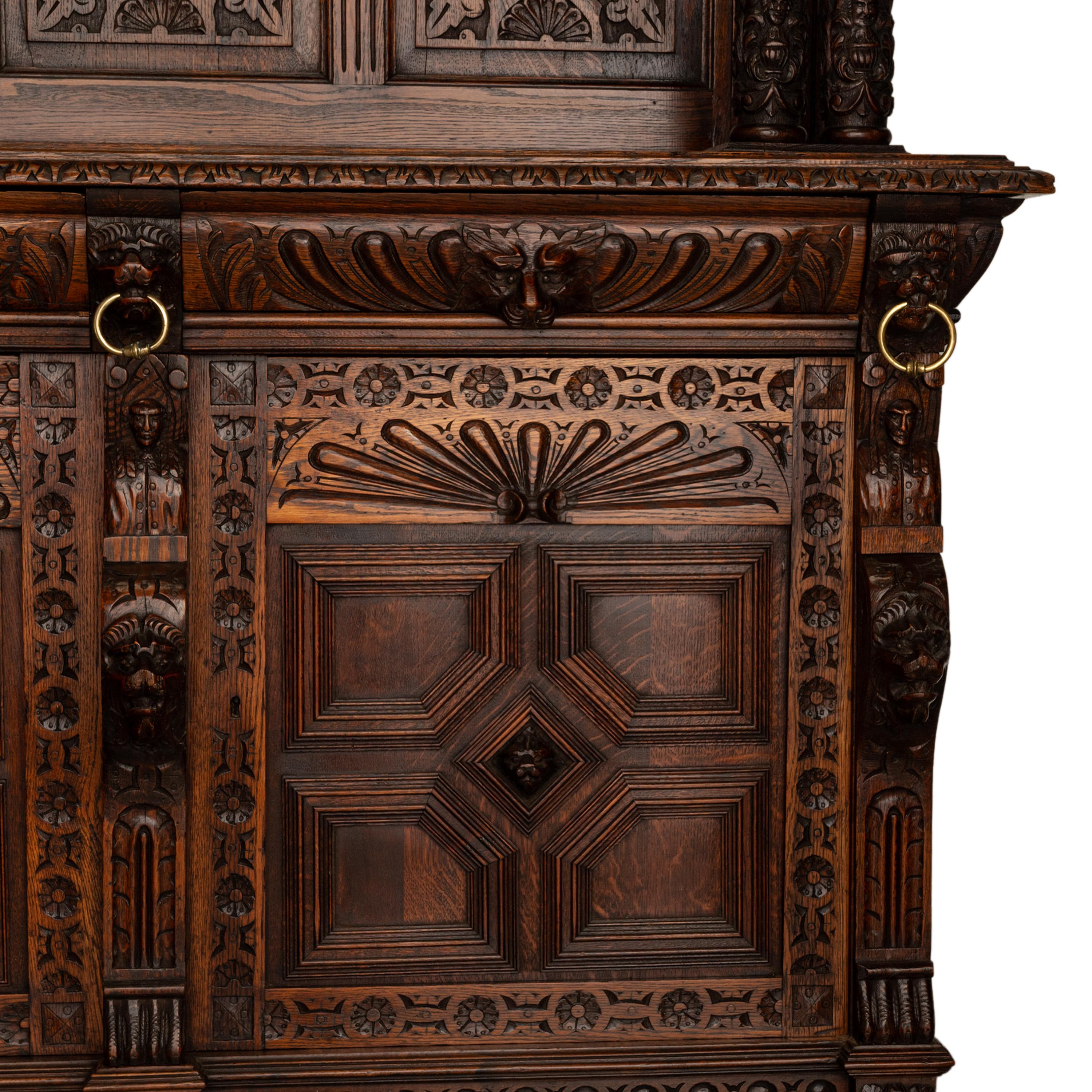 Antique French Baroque Buffet Sideboard Bar Back 1860 in vendita 11